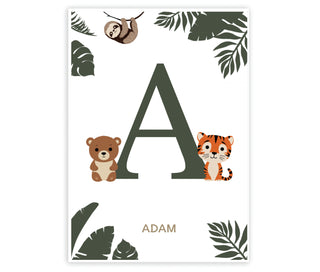 Affiche Mon initiale 50x70 – Jungle