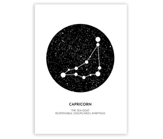 Affiche de naissance signe astrologique dans le ciel 50x70 cm