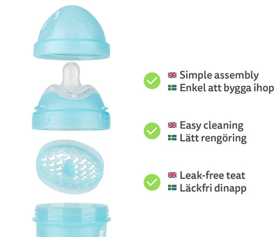 Double Anti-Colic Baby Bottle LT 240 ml/8.5 floz Blue