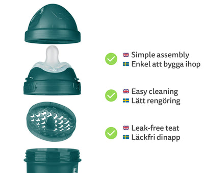 Double Anti-Colic Baby Bottle LT 240 ml/8.5 floz Dark Green