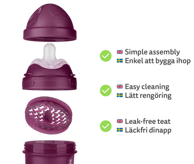 Double Anti-Colic Baby Bottle LT 140 ml/5 floz Merlot