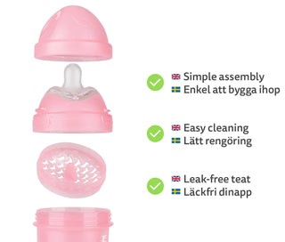 Biberon anti-coliques LT 340 ml rose