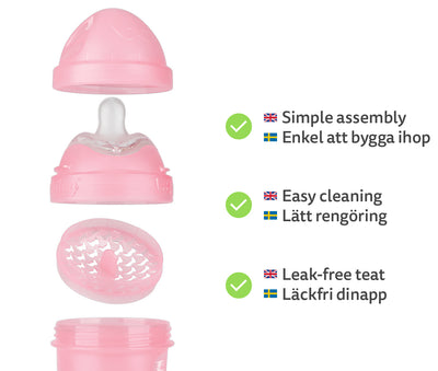 Double Anti-Colic Baby Bottle LT 340 ml/12 floz Pink