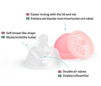 Double Anti-Colic Baby Bottle LT 140 ml/5 floz Pink