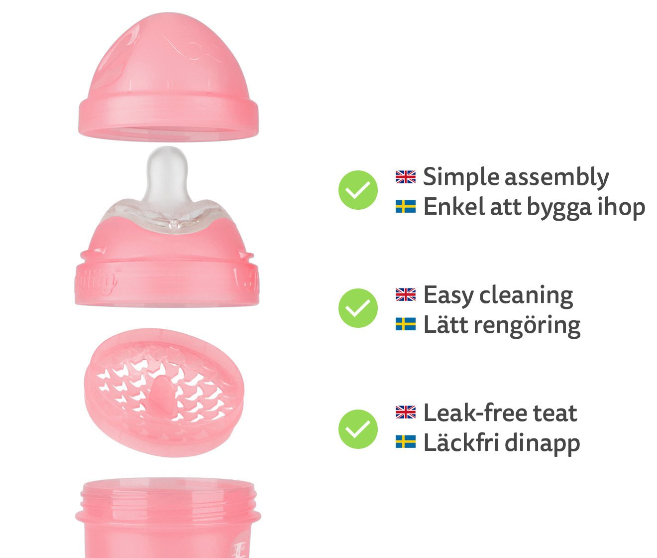 3-pack Baby Bottles 240 ml - Supergirl