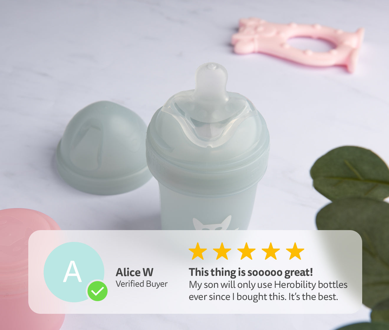 Double Anti-Colic Baby Bottle LT 140 ml/5 floz Gray
