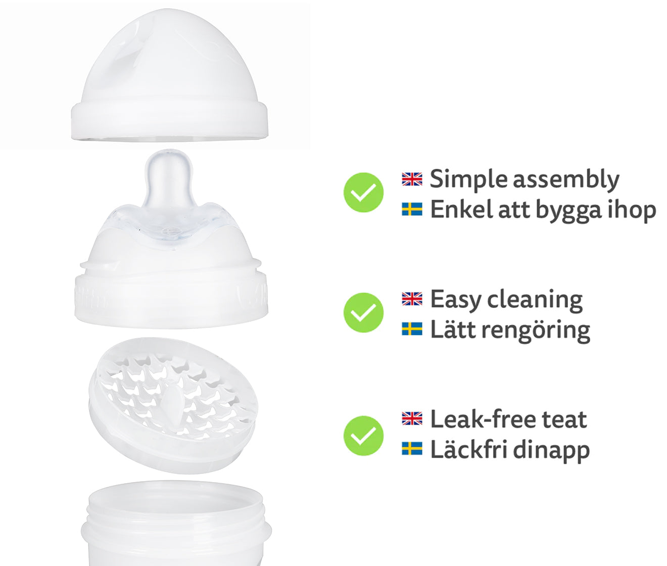 Double Anti-Colic Baby Bottle LT 140 ml/5 floz White