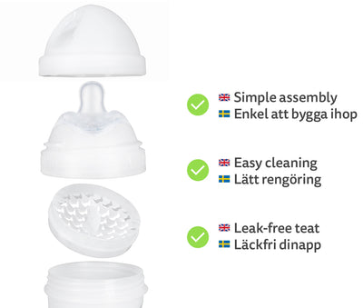 Double Anti-Colic Baby Bottle LT 140 ml/5 floz White
